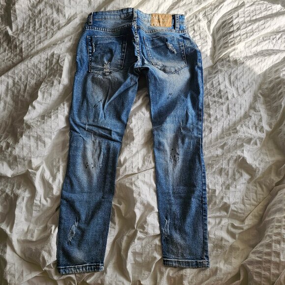 One Teaspoon Freebirds II Low-rise Distressed Skinny Jeans - Blue Blonde - Sz 26 - Picture 3 of 14